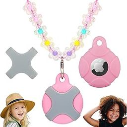 CHABAEBAE Air Tag Holder For Kids Air Tag Necklace Kids & Adults, Air Tag Kids Hidden | Adjustable Air Tag Necklace Kids, Adults | Waterproof Air Tag Case (Blossom), Grey-image-11