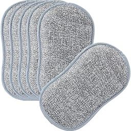 Vortipu Multi-Purpose Scrub Sponges for Kitchen Non-Scratch Microfiber Sponge Along with Heavy Duty Scouring Power - Effortless Cleaning of Dishes, Pots and Pans All at Once (Pack of 6)-image-12