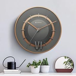 Titan Taper Series Analog Wall Clock - Gun Metal -W0087Pa01-19
