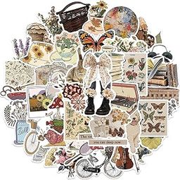 ‎Titu Ki Baatein Cute Vintage Stickers 50 PCS Stickers Pack for Scrapbooks Water Bottle Laptop Skateboard Phone Waterproof Retro Sticker for Girls Boys Reusable-2 x 3 x 1 cm-image-31