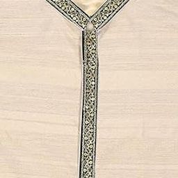 Pulse Weaves Men's Unstitched Ethnic Kurta Fabric, Poly Raw Silk with Santun Silk, 3 Meters, 44-Inch Width, Beige, Upto 5XL-image-91