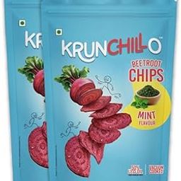 KRUNCHILLO - Beetroot Chips Mint Flavour |Healthy Snacks | High Protein | Source of Fiber |Assorted Pack | 100% Natural Light & Crispy Corn| 50% Less oil Vaccum Cooked (50g- Pack of 2)-image-55