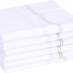 100% Cotton Premium Collection Handkerchiefs Hanky For Men - Pack of 6 - White Striped (Design 1)-image-29