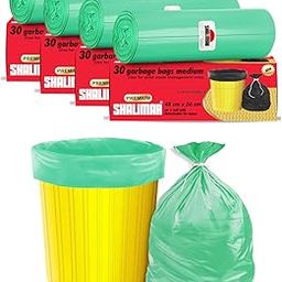 Shalimar Plastic Premium Garbage Bags (Lavender Fragrance) Size 19 X 21 Inches (Medium) (4 Rolls) Dustbin Bag/Trash Bag - Green Color, 120 count-12