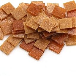 Sweven Art Mosaic Tiles, 20x20mm Square, 4mm Thick, Vitreous Tiles, Tangerine Orange Shades (Pack of 200Gms)-image-23