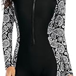 Womens Boyleg One Piece Rashguard Swimsuit UPF 50 Zipper Surfing Wetsuit-picture-19