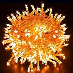 URM Enterprises 12 Meter LED Pixel String Light 40 ft for Diwali, Christmas Home Decoration. Heavy Duty Copper Led Pixel String Light Rice String (Orange) -Pack of 1-image-4