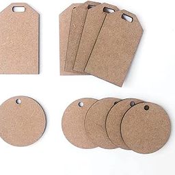 IVEI DIY Wood Sheet Craft - MDF Cutouts Bag/Luggage Tags - Plain MDF Blanks Cutouts - Set of 10 (2 Shapes) for Painting Wooden Sheet Craft, Decoupage, Resin Art Work & Decoration-1