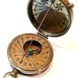 Handmade Antique Pocket Compass Brass Pocket Compass Brown Color-image-98