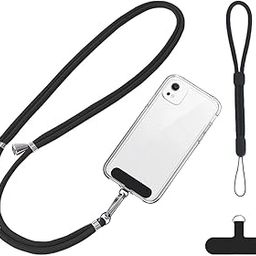 Adjustable Nylon Lanyard - Universal Neck and Wrist Strap With 2pcs Tether Pads Compatible With Most Mobile Phones (Black, Not Includes Case)-image-40