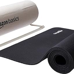AmazonBasics Yoga Mat | 6 MM Thick Mat | Bag Included | Grippy Surface | Anti Slip Exercise Mat | TPE and EVA Material | Yoga Mat for Men & Women | Exercise Mat for Gym or Home (Black)-image-55