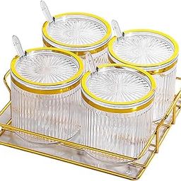 Seasoning Jar Set Spice Pots Clear Seasoning Box for Restaurant Kitchen 4 Grid-image-78