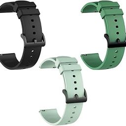 19mm Watch Strap Band Soft Silicone Replacement Wristband with Metal Buckle Straps Belt Compatible with Noise ColorFit Pulse, Beat, Pro 2/Oxy & Boat Strom (19MM) Black,Sea-Green,Green-image-80