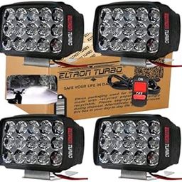 ELTRON TURBO ELT545I 15 LED Fog Light 12V DC Power, Fog Head Lamp Waterproof, Bar Light Off-Roading Universal For All Bikes, Motorcycle, Scooty (Pack of 4, Free On/Off Switch, White)-14