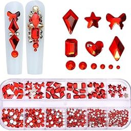 Havilah Nail Art Rhinestones 12 Grid Flat Bottom Shaped Nail Rhinestones Decoration, Model: 18-image-66