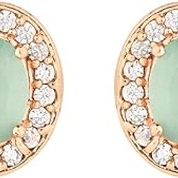 Valentines Special Stylish Rose Gold Plated CZ American Diamond Oval Shape Stud Earrings for Women/Girls-image-56