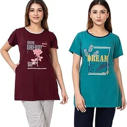 kvetoo Long Printed Tshirt for Women Cotton-picture-49