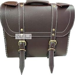 Dhe Best I2 Bike Saddle Bag Waterproof Rectangle Side SaddleBag with Golden Buckle Brown for RE Bullet Electra Deluxe-image-73