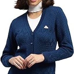 Womens Self Design V Neck Full Sleeve Cardigan (1243503VN)-image-43