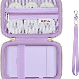 Supmay Hard Carrying Case for vretti/LFPERT Label Maker Machine, HP2 Portable Bluetooth Label Printer Storage Holder Travel Bag with Mesh Pocket for Tapes, Charging Cable, Purple-8