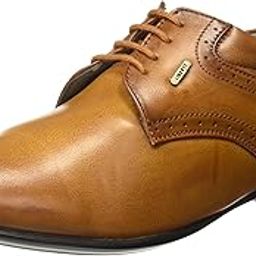 Fortune A13-03 Men’s Formal Lacing Derby Shoes - Tan - Synthetic Leather Lace-Up with Cushioned Footbed - Stylish Office Footwear - Comfortable and Lightweight-image-5