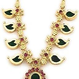 One Gram Micro Gold Plated Traditional Kerala Mango Neklace for Women and Girls-image-50