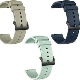Estrenar 19mm Watch Strap Band Soft Silicone Replacement Wristband with Metal Buckle Straps Belt Compatible with Noise ColorFit Pulse, Beat, Pro 2/Oxy & Boat Strom (19MM) Grey,Sea-Green,Navy-image-93