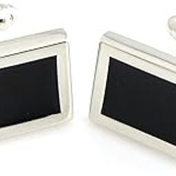 Rectangle Black Enamel Cufflinks for Men-image-31