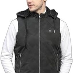 Men's Regular Fit Jacket | Printed Pattern | Hooded Neck Winter Jacket for Men | Sleeveless Jacket with Zip Closure For Men-image-67