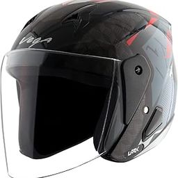 Vega Lark Twist Open Face Helmet Black Red, Size: M(57-58 cm)-image-13