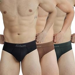 Men's Seamless Modal Blended Briefs - | Dual-Fabric Design | Glue-Bonded Edges | Soft Elastic Waistband | Breathable Comfort- Pack of 3-image-52