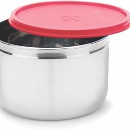 SIGNORA WARE Store well Stainless Steel Storage Container | Airtight & Leakproof | Easy fit to bags | Keeps food Fresh & Odour free | Best for office Executives | Storing Leftovers ( 1.1 Ltr | Red )-6