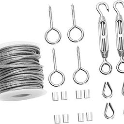 Gadpiparty Stainless Steel Wire Line 19pcs Set Guy Wire Steel Cable Loops 15m Rope Tensioner-image-89