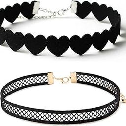 Black Fabric and Velvet Choker Combo for Women - Pack of 2-image-11