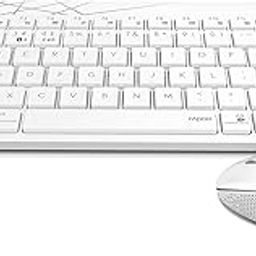 Rapoo 8000M Multi-Mode Keyboard & Mouse Bluetooth 3.0/4.0 Wireless 2.4 GHz 1300 DPI Combo-White-23