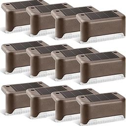 PATIOWIN Solar Step Lights 12 Pack, Solar Powered Deck Lights of Waterproof LED for Stairs, Fence, Yard, Patio, and Pathway (Warm White)-image-34