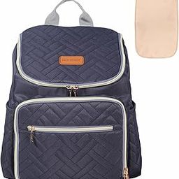 Motherly Diaper Quilted Diaper Bag for Mothers for Travel with Changing Mat - Spacious Diaper Bags for Mom | Baby Bag with Multi-Pocket Design | Maternity Bags for Mother and Baby (Navy Blue)-image-4