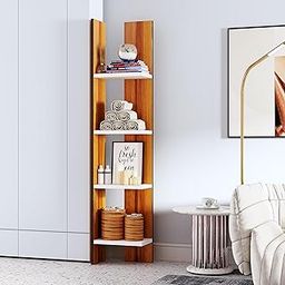Bharat Lifestyle Mayon Engineered Wood Multipurpose Bookcase Open Book Shelf Storage, Display Shelves, Showcase Organizer & Floor Corner Stand (Wenge/L 9.8 X W 5.9 X H 47.2) DIY (Do It Yourself)-picture-26