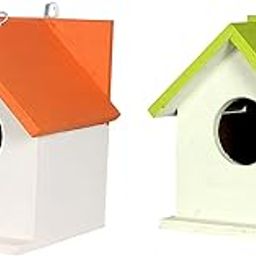 Ganga Enterprise Bird House Bird Nest For Sparrow And Other Garden Birds Pack Of 2 Nest In Diffrent Color-image-87