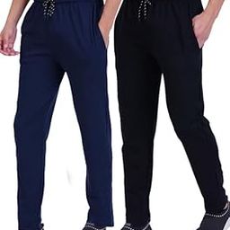 100% Cotton Men's Jogger Pants Sporty Joggers Pack of 2 (XL) Black-image-72
