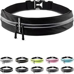 Gijaxe Running Belt for Phone, Waist Bag for Running, Sports Fitness Bum-Bag (Waterproof) - for Women and Men (25" - 43" Waist Size, Black) 1pcs-image-87