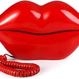 Suwimut Red Mouth Telephone, Wired Novelty Cute Sexy Lip Phone, Real Corded Lip Shaped Landline Phone Desk Corded Phone for Home Hotel Office Decor Gift-28
