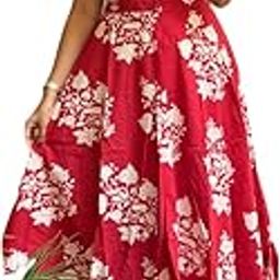 Women's Cotton Floral Midi Dress | Puff Sleeve Fit & Flare V-Neck Dress with Button Front | Elegant Summer Casual Wear for Brunch, Travel & Day Out-image-61