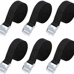 6 Pack Tie Down Straps, Heavy Duty Lashing Straps Adjustable Cam Buckle Tie-Down Straps with Metal Bucklefor Motorcycle, Cargo, Trucks, Trailer, Luggage, 2.5m-51