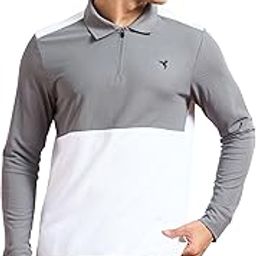 Mens Slim Fit Color Block Full Sleeve Polo T-Shirt with Matpiq, SPF50+ for Regular and Casual Uses-image-33