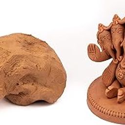 Terracotta Journey DIY Shadu Earthen Clay Dough Ready to Use for Home Made Organic Eco-Friendly Ganesha Making| NonToxic Natural & Soft for Kids Adults Sculpture and Modeling at School (Red) 1kg-image-27