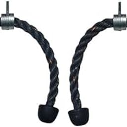 INDIA ENTERPRISES HUB Pull Down Rope, Smith Machine Accessories, Tricep Cable Attachment for LAT Pulldown and Any Pulley SystemNylon Braided Tricep Rope (Black) (2PCS)-25