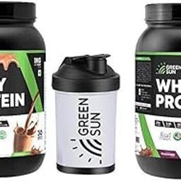 Green Sun 100% Whey Protein Powder 1Kg (Chocolate Flavor) | Imported Whey | Gold Standard | Added Digestive Enzymes | Enriched with BCAA | Healthy | Diet Friendly | Pack of 2 With Shaker-image-48