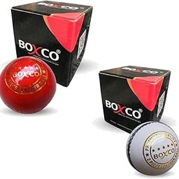 BOXCO Premium Hand Stiched Two Piece Cricket Leather Ball for T20, One Day and Club Matches (Pack of 2) (White & Red)-image-70