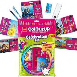 Cello ColourUp Celebration Kit | Colour Set for Kids with Crayons, Sketch Pens, Coloured Pens & Activity Book | Gift for Kids' Birthdays & New Year Gift-image-2
